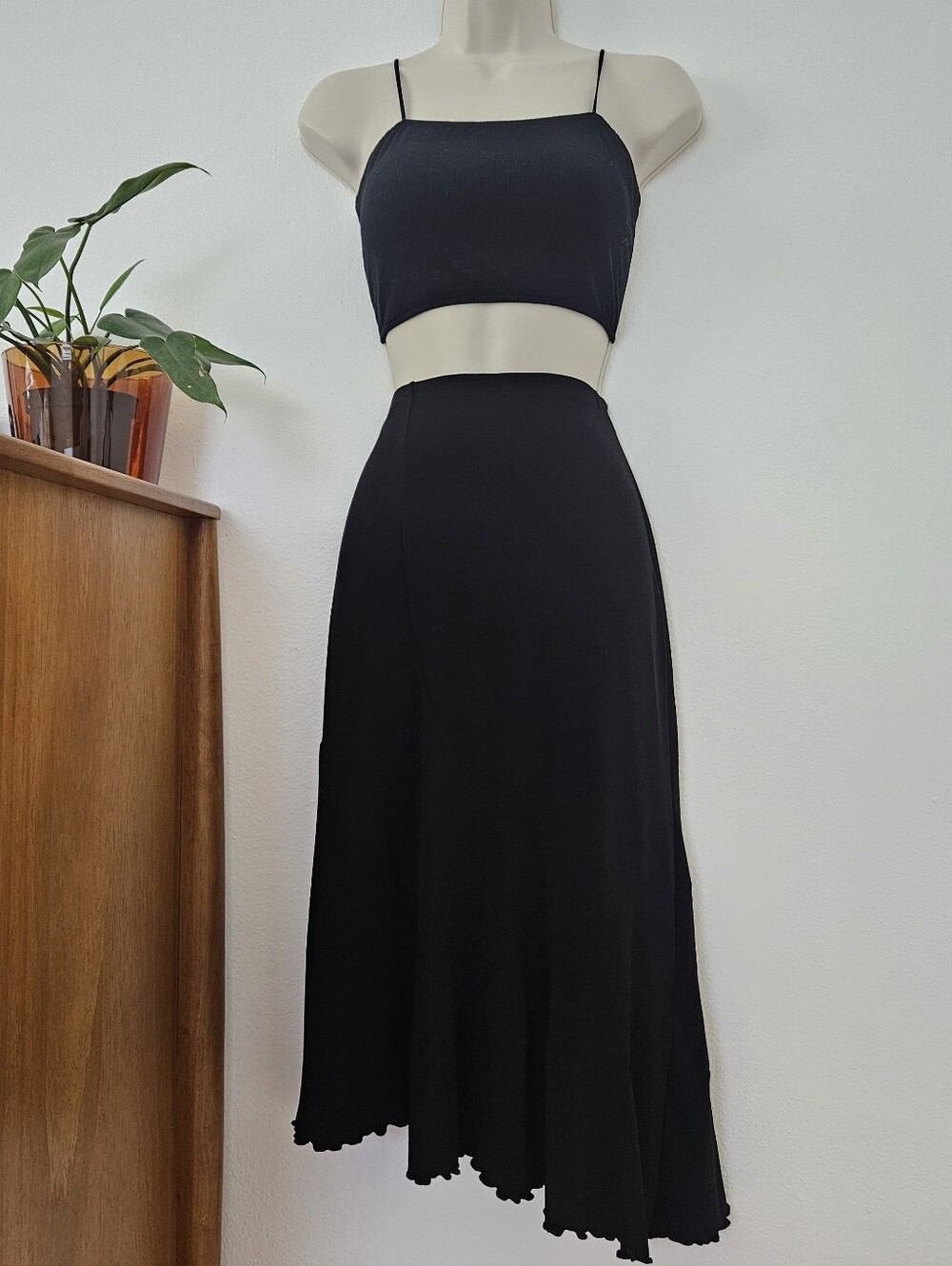 vintage slinky 90s y2k grunge goth whimsigoth boho indie urban midi skirt